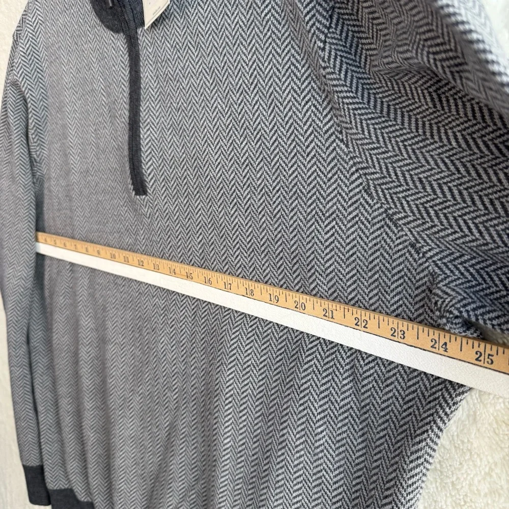 UNTUCKit Belguardo Herringbone Quarter Zip Mens XXL Gray Merino Wool Classic NEW